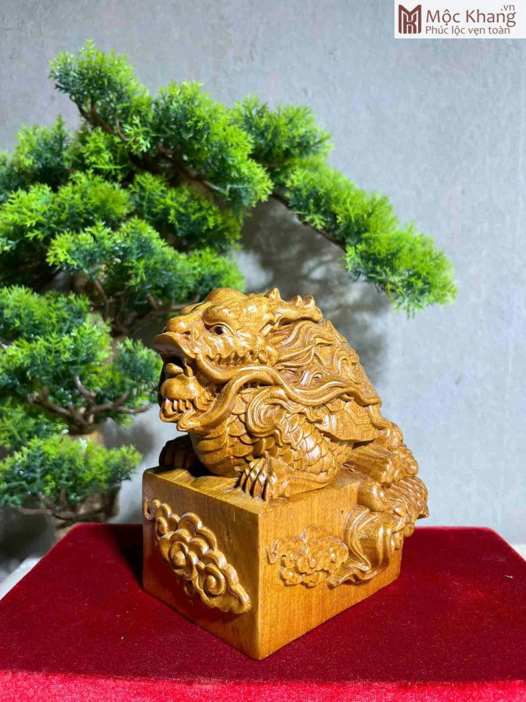 Ấn Rồng Gỗ Bách Xanh Cao 12 (cm) - Mộc Khang