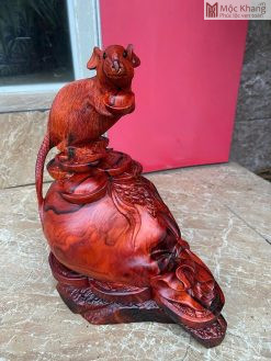 Tượng Chuột Tài Lộc Gỗ Trắc