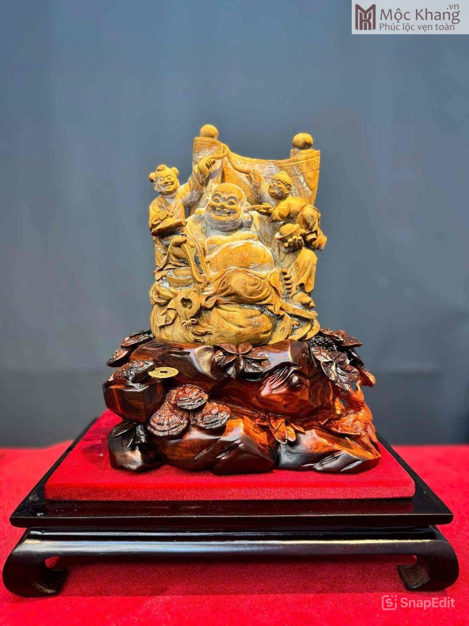 tuong-phat-di-lac-nhi-phuc-go-hoang-dan-chim-cao-30-cm (1) Tượng Phật Di Lặc Nhị Phúc Gỗ Hoàng Đàn Chìm
