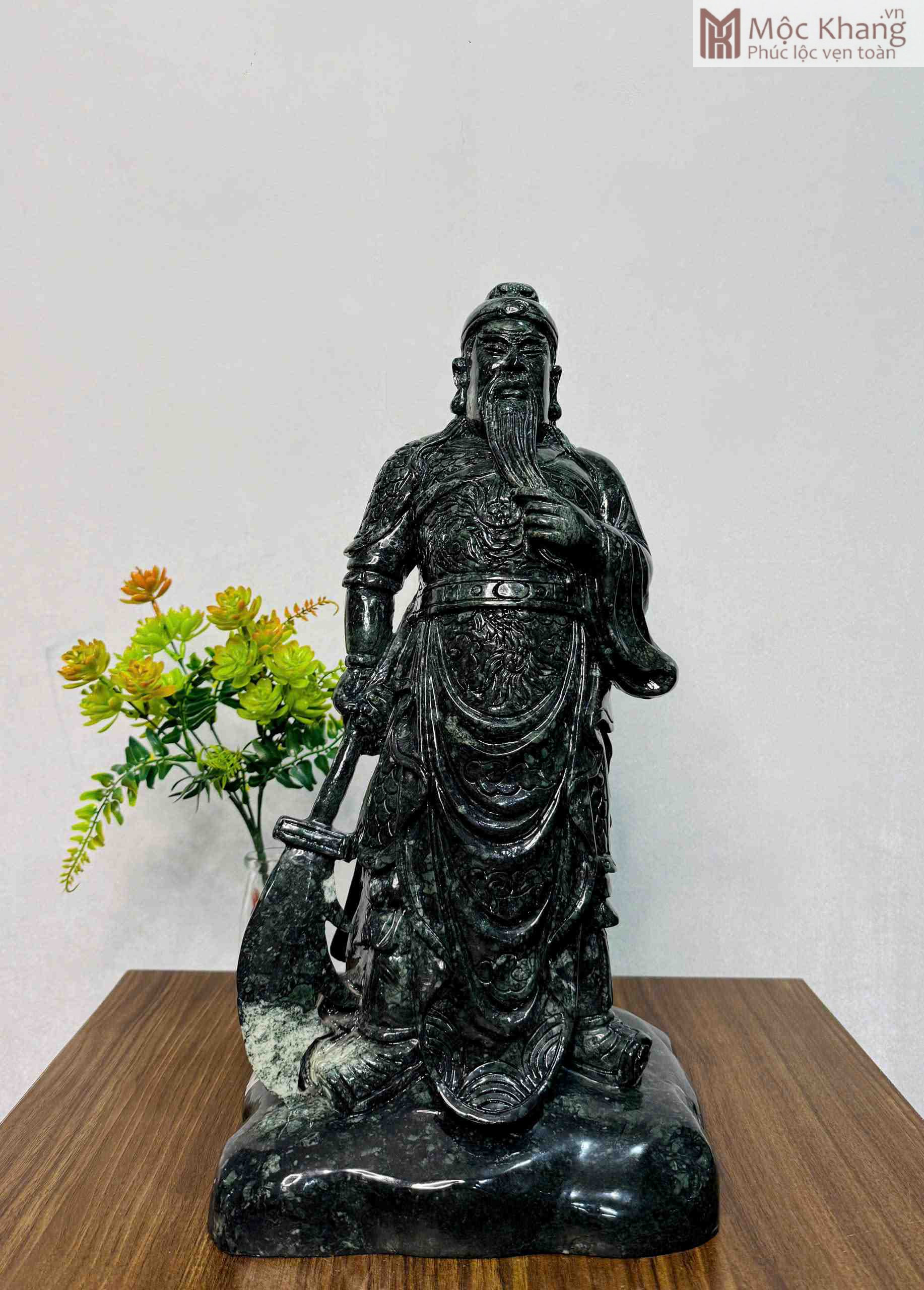 tuong-quan-cong-da-serpentine-den-cao-48-cm (1) Tượng Quan Công Đá Serpentine Đen