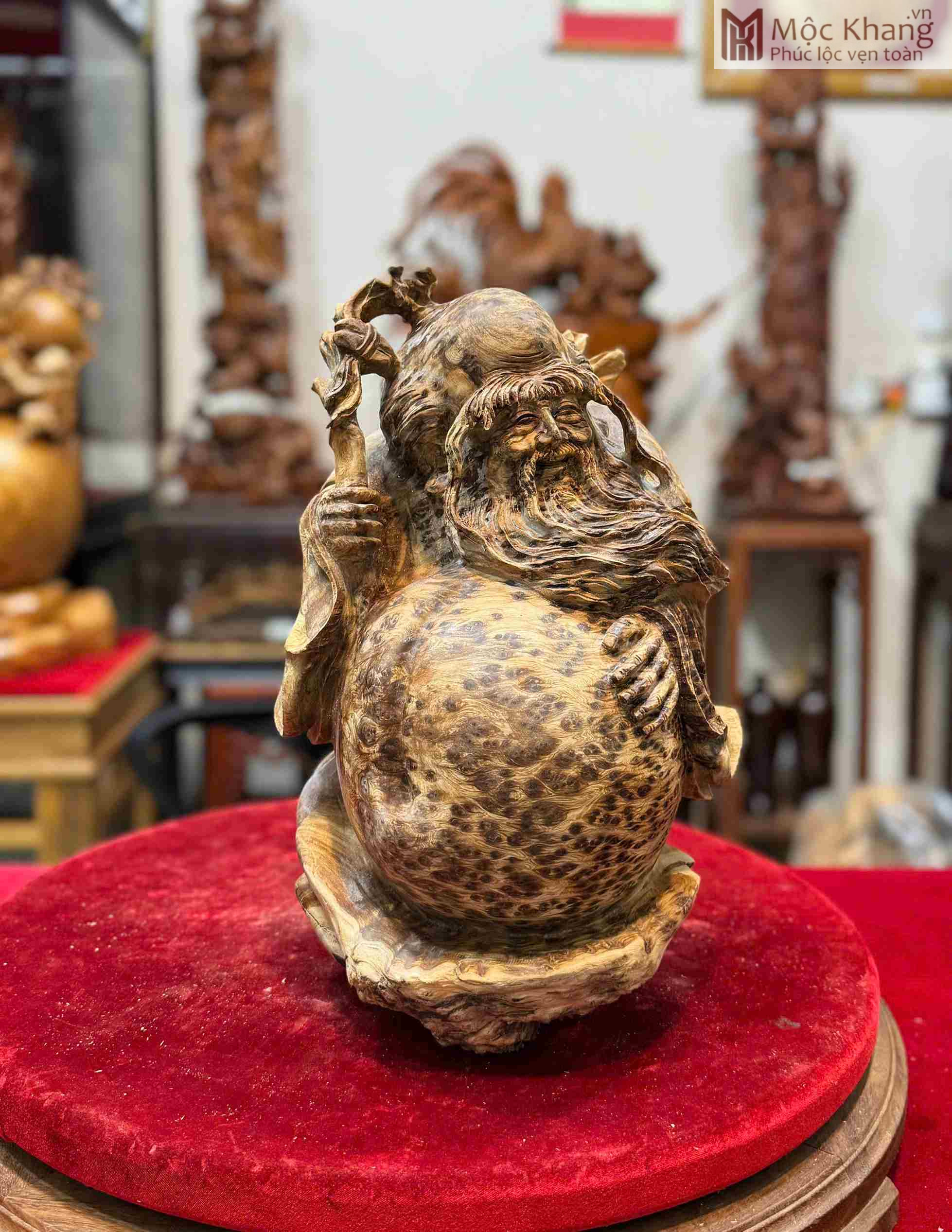 tuong-tho-tien-go-nu-ngoc-am-cao-38-cm (2) Tượng Thọ Tiên Gỗ Nu Ngọc Am
