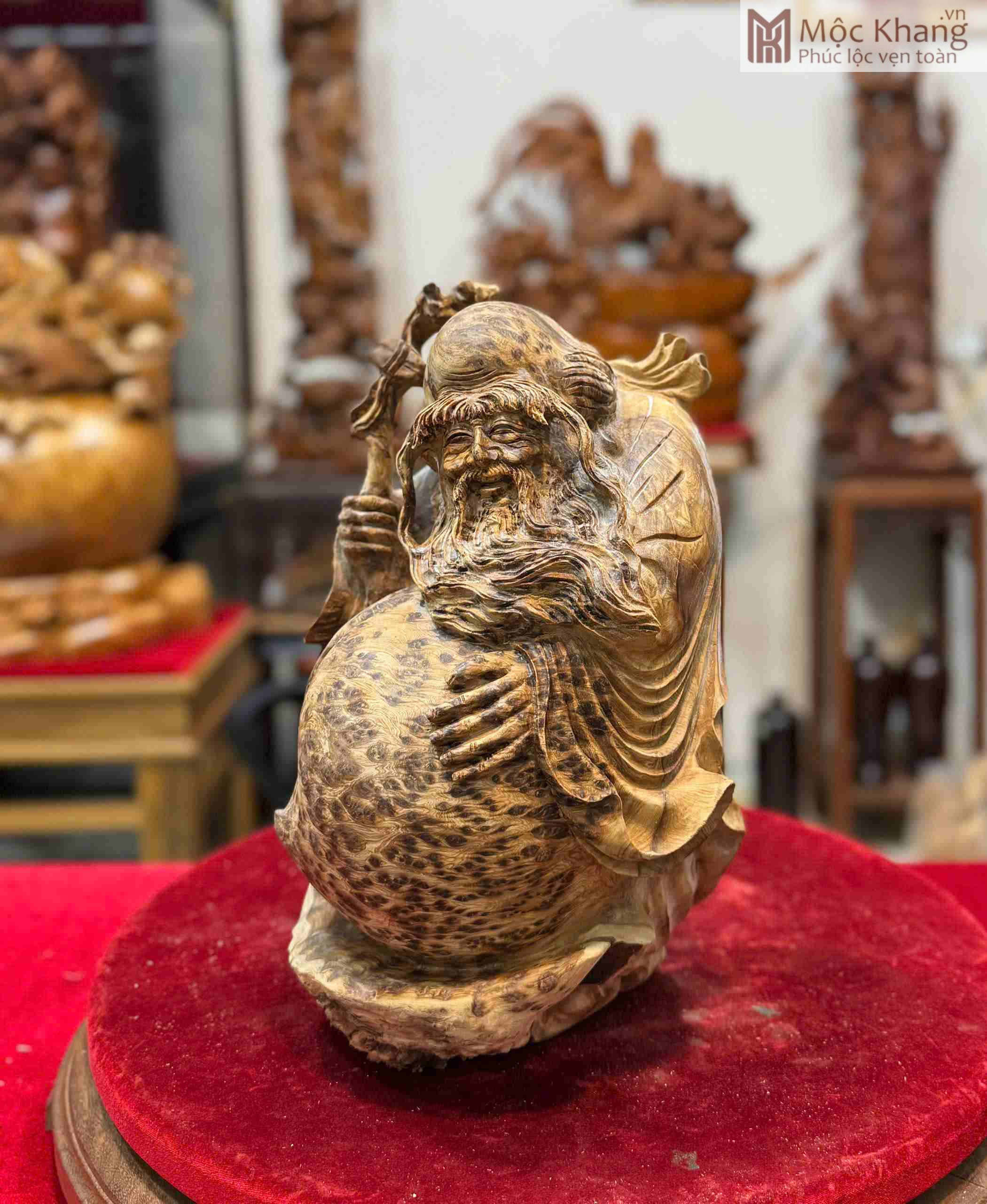 tuong-tho-tien-go-nu-ngoc-am-cao-38-cm (3) Tượng Thọ Tiên Gỗ Nu Ngọc Am