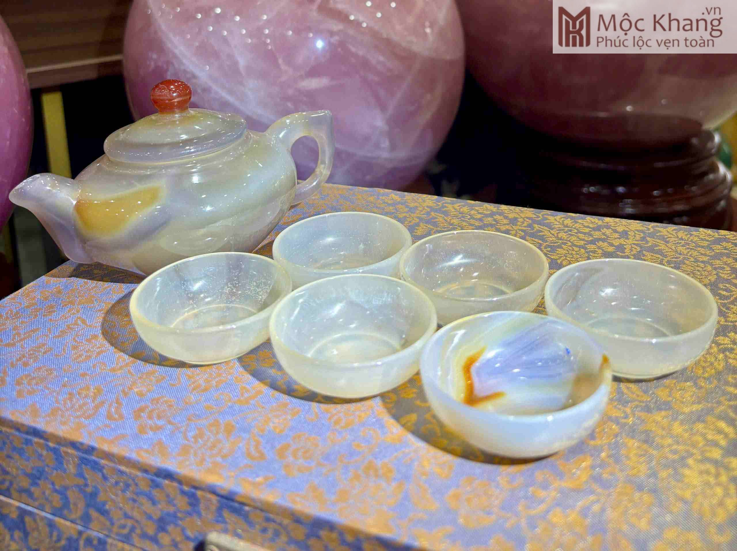 Bộ Ấm Chén Ngọc Mã Não Ngang 13(cm) (5)_5 Bộ Ấm Chén Ngọc Mã Não Ngang 13(cm)