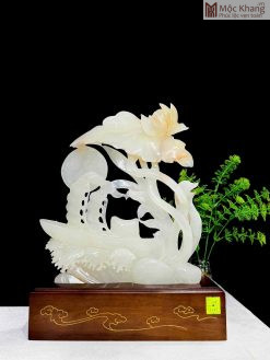 Tác Phẩm Liên Ngư Vượng Phúc Ngọc Onyx Cao 39 (cm)