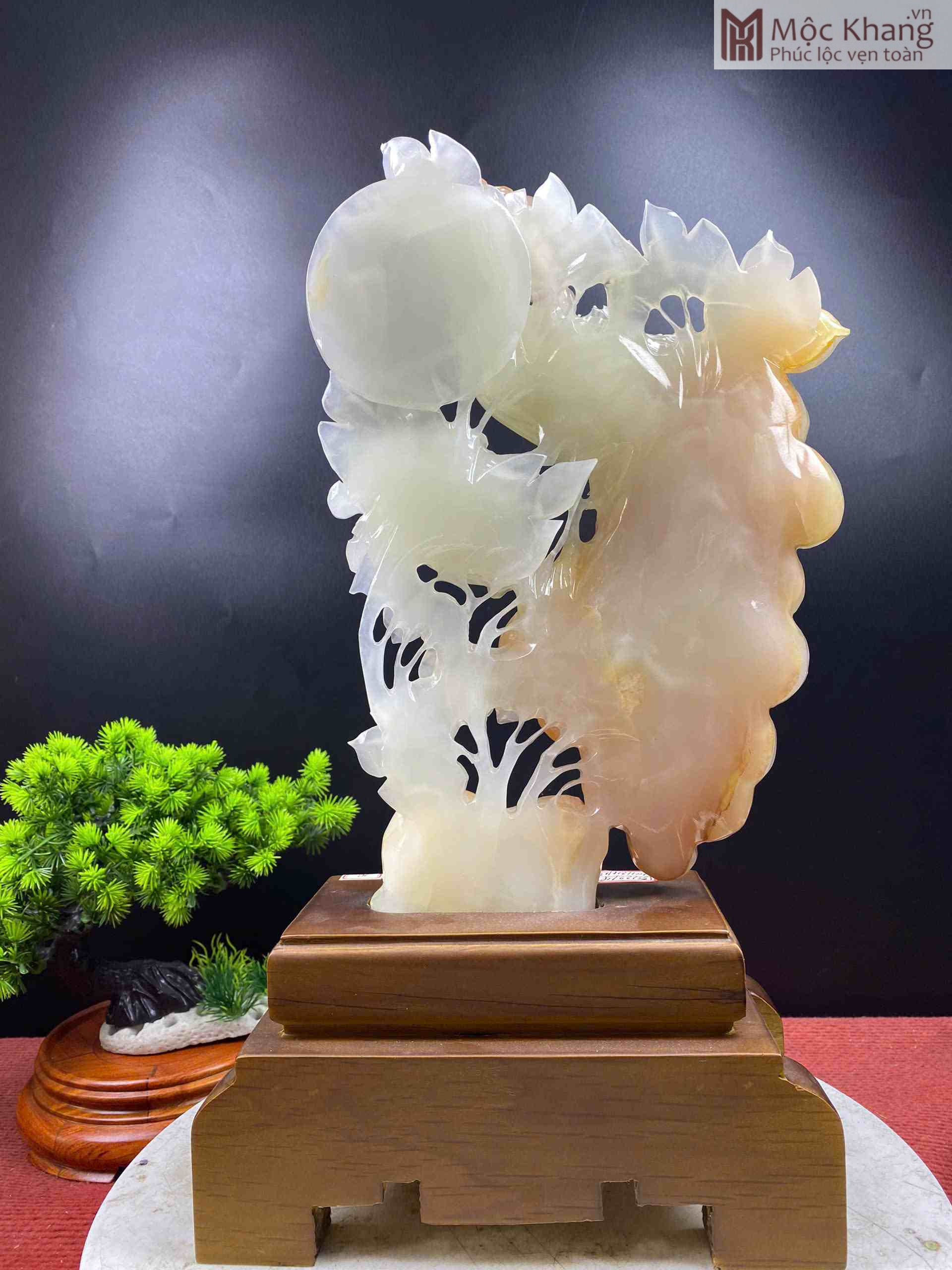 Tượng Chim Công Ngọc Onyx Huyết Cao 44(cm) (3)_3 Tuong Chim Cong Ngoc Onyx Huyet Cao 44cm 3 3