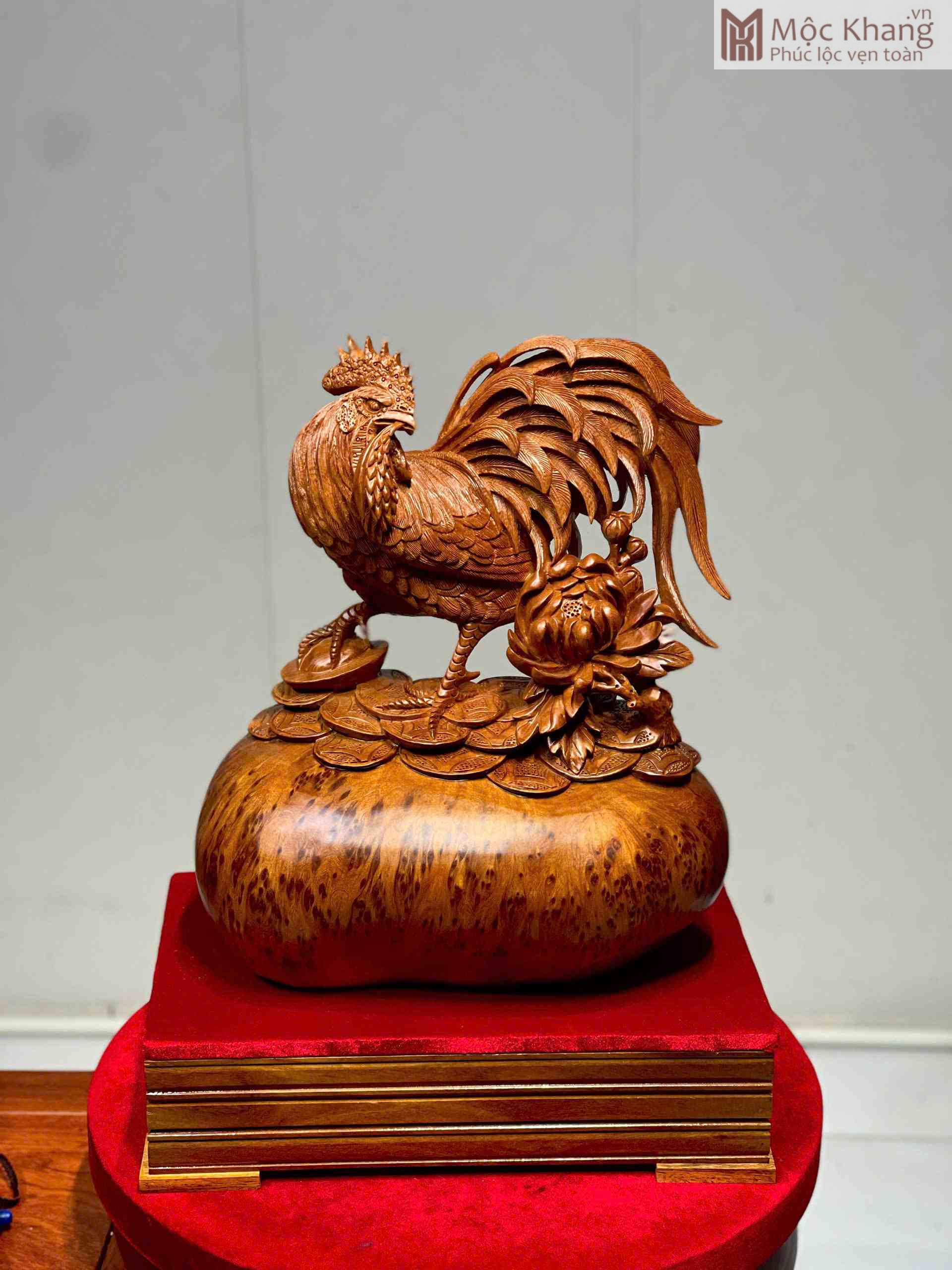 Tượng Gà Gỗ Nu Ngọc Am Cao 42 (cm) (2) Tượng Gà Gỗ Nu Ngọc Am Cao 42 (cm)
