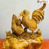 Tượng Gia Đình Gà Gỗ Nu Ngọc Am Cao 43 (cm)