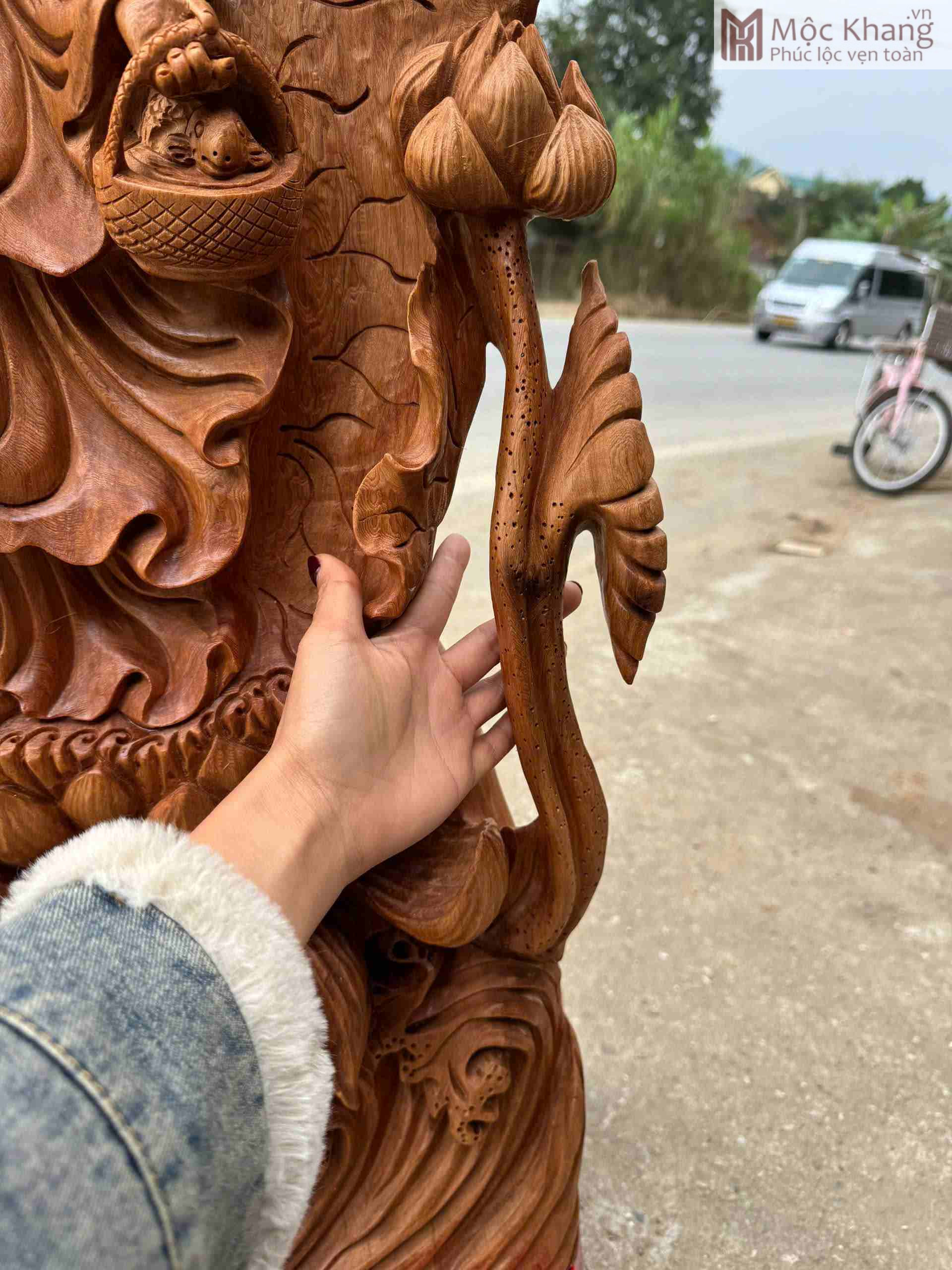 Tượng Phật Bà Gỗ Ngọc Am Cao 100(cm) (4)_4 Tuong Phat Ba Go Ngoc Am Cao 100cm 4 4