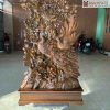 Tượng Phu Thê Viên Mãn Gỗ Bách Xanh Cao 107 (cm)