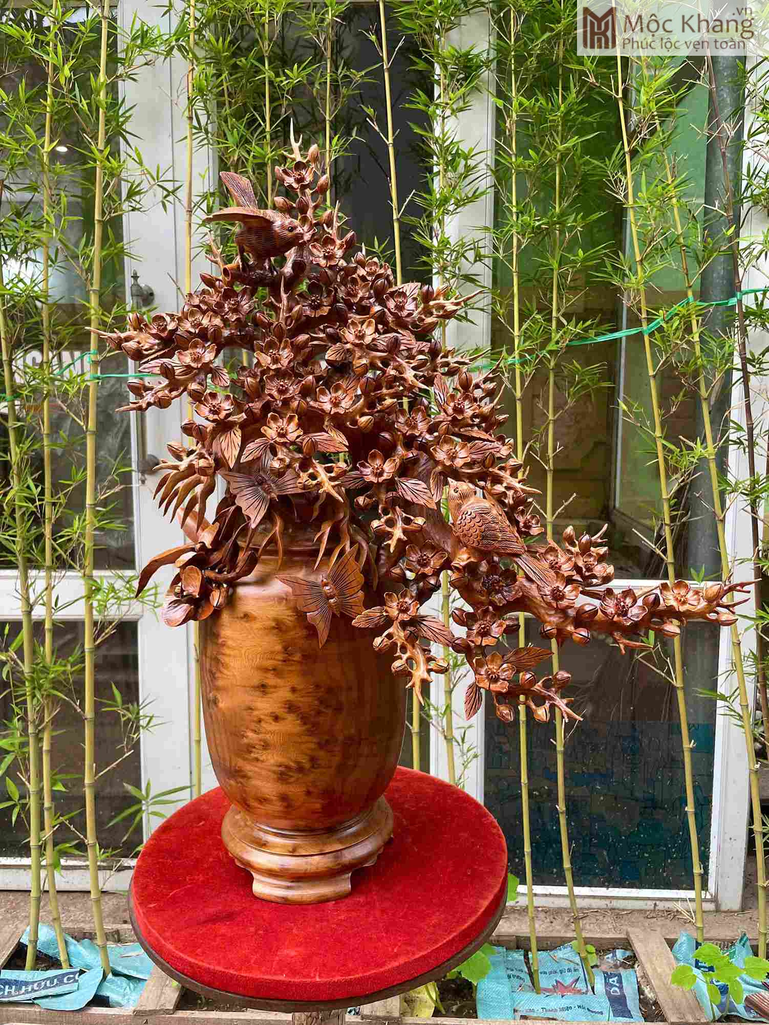 binh-mai-phu-quy-go-nu-ngoc-am-cao-76-cm (1) Bình Mai Phú Quý Gỗ Nu Ngọc Am