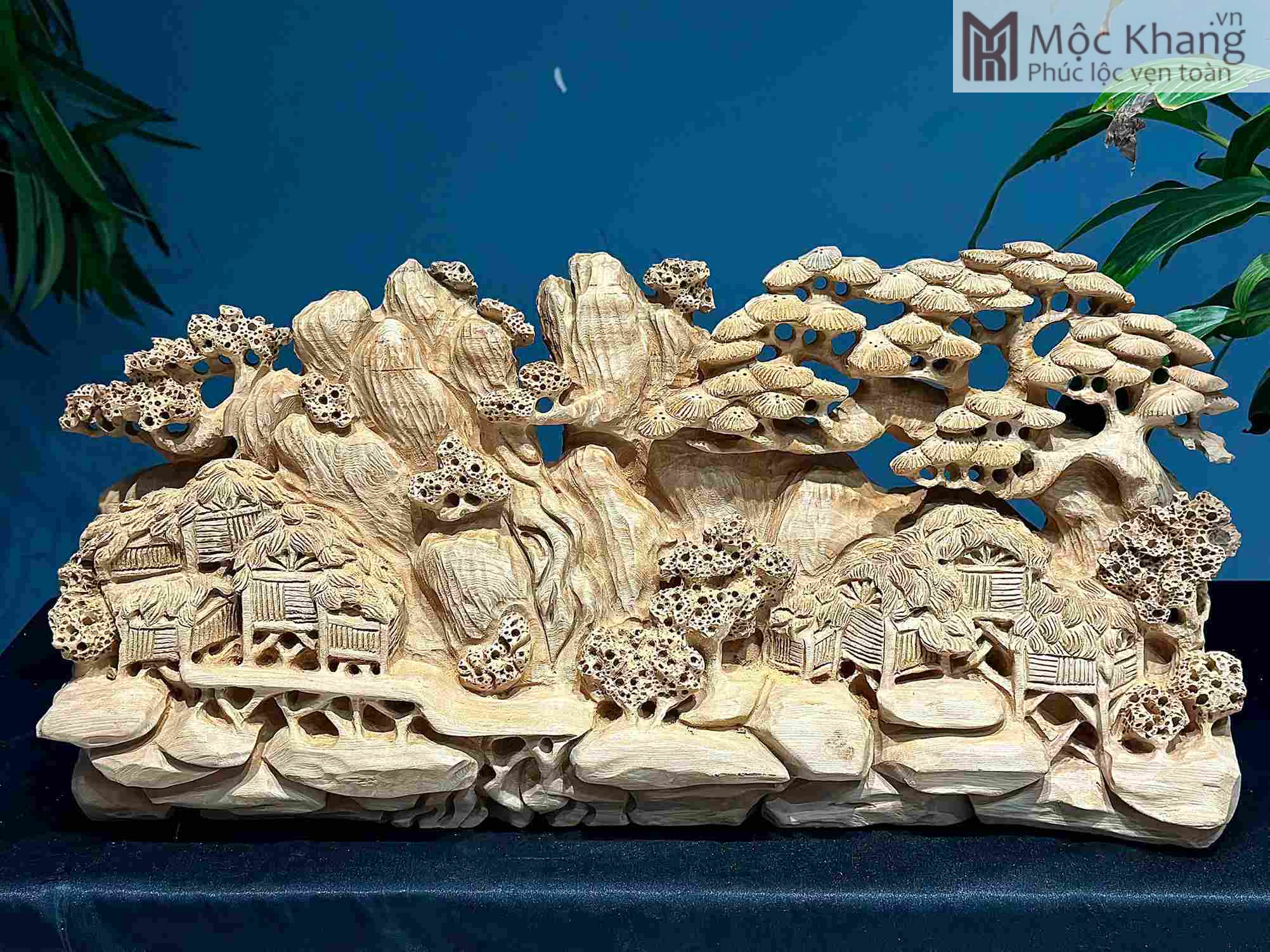 tieu-canh-lang-que-go-ngoc-am-cao-33-cm (1) Tiểu Cảnh Làng Quê Gỗ Ngọc Am