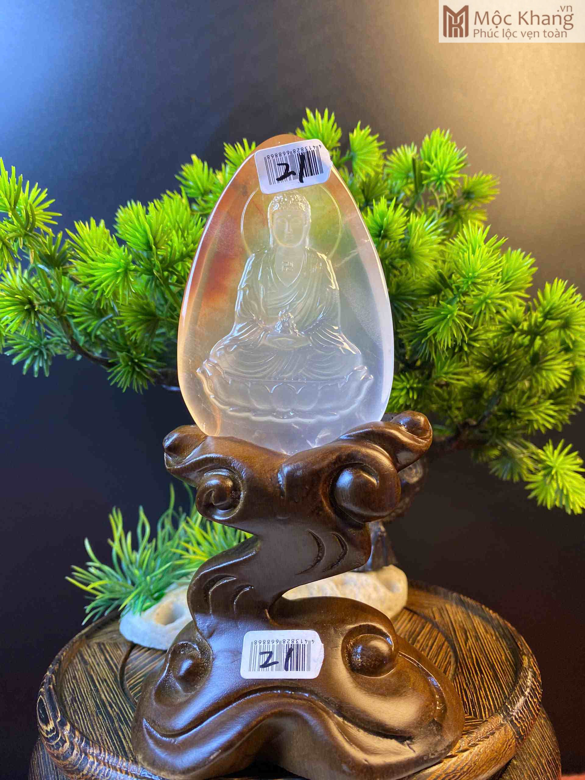 Tượng Phật A Di Đà Đá Thạch Anh Cao 9.5 (cm) (2)_2 Tượng Phật A Di Đà Đá Thạch Anh Cao 9.5 (cm)