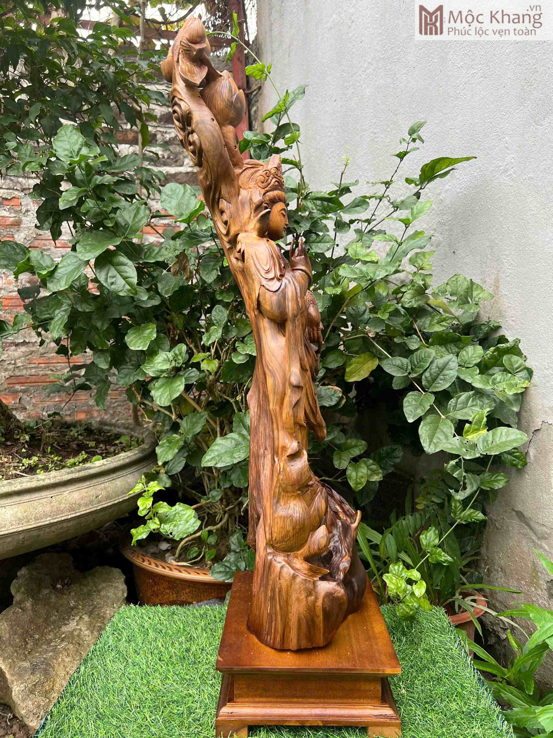 Tượng Quan Âm Gỗ Bách Xanh Cao 72 (cm) (6)_6