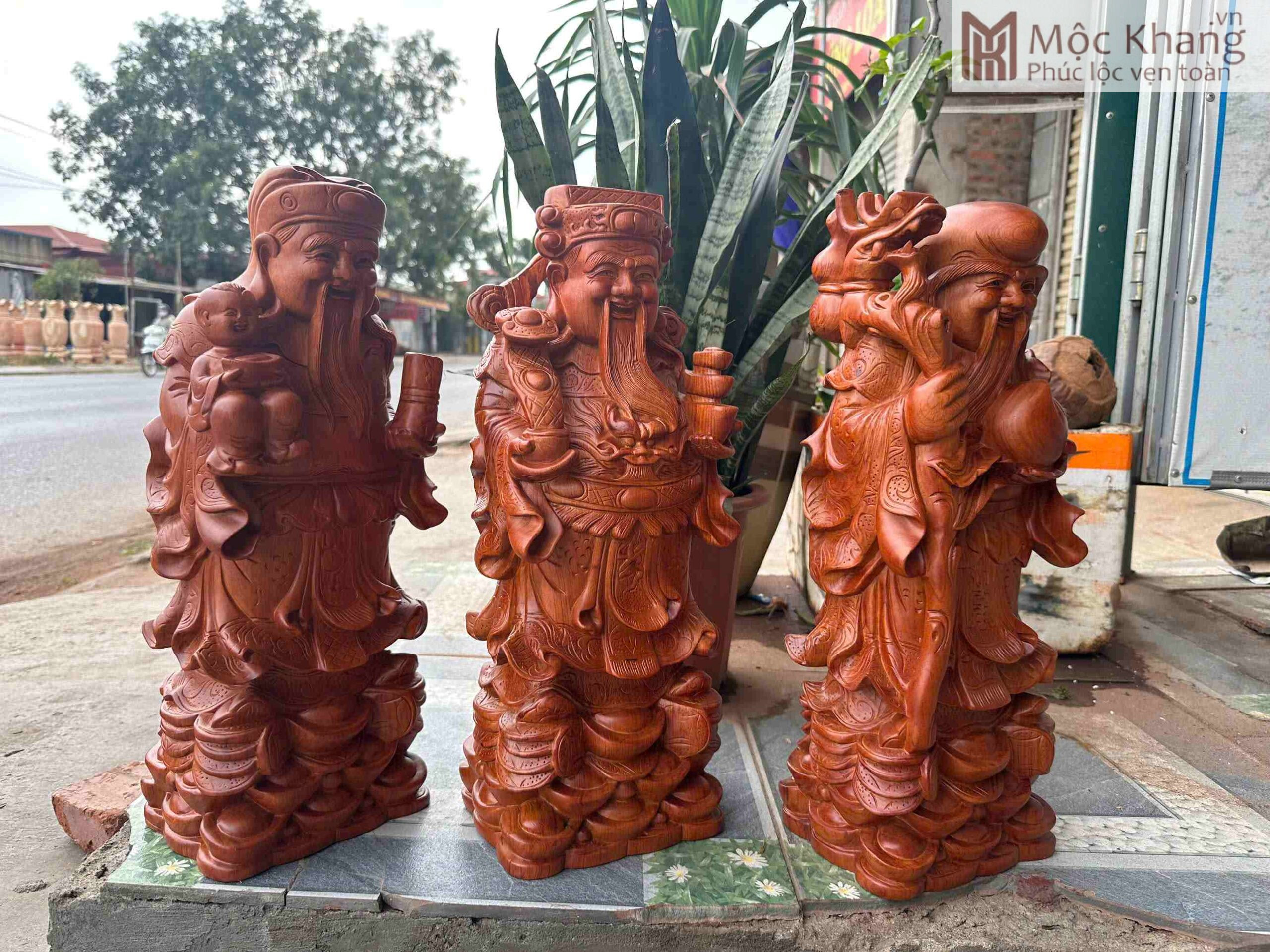 Tượng Tam Đa Phúc Lộc Thọ Gỗ Hương Cao 48 (3)_3