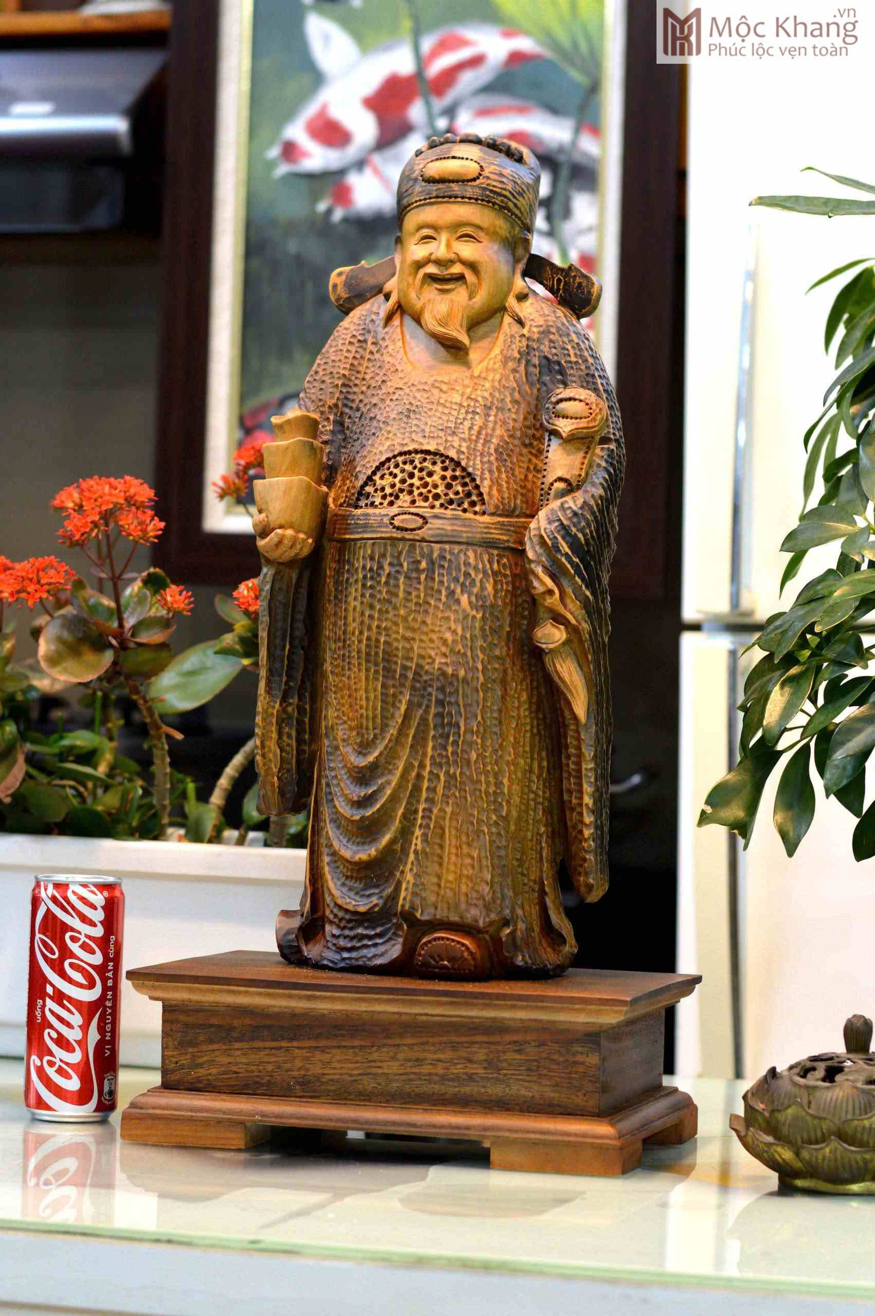 Tượng Thần Tài Gỗ Bách Xanh Cao 62 (cm) (2)_2