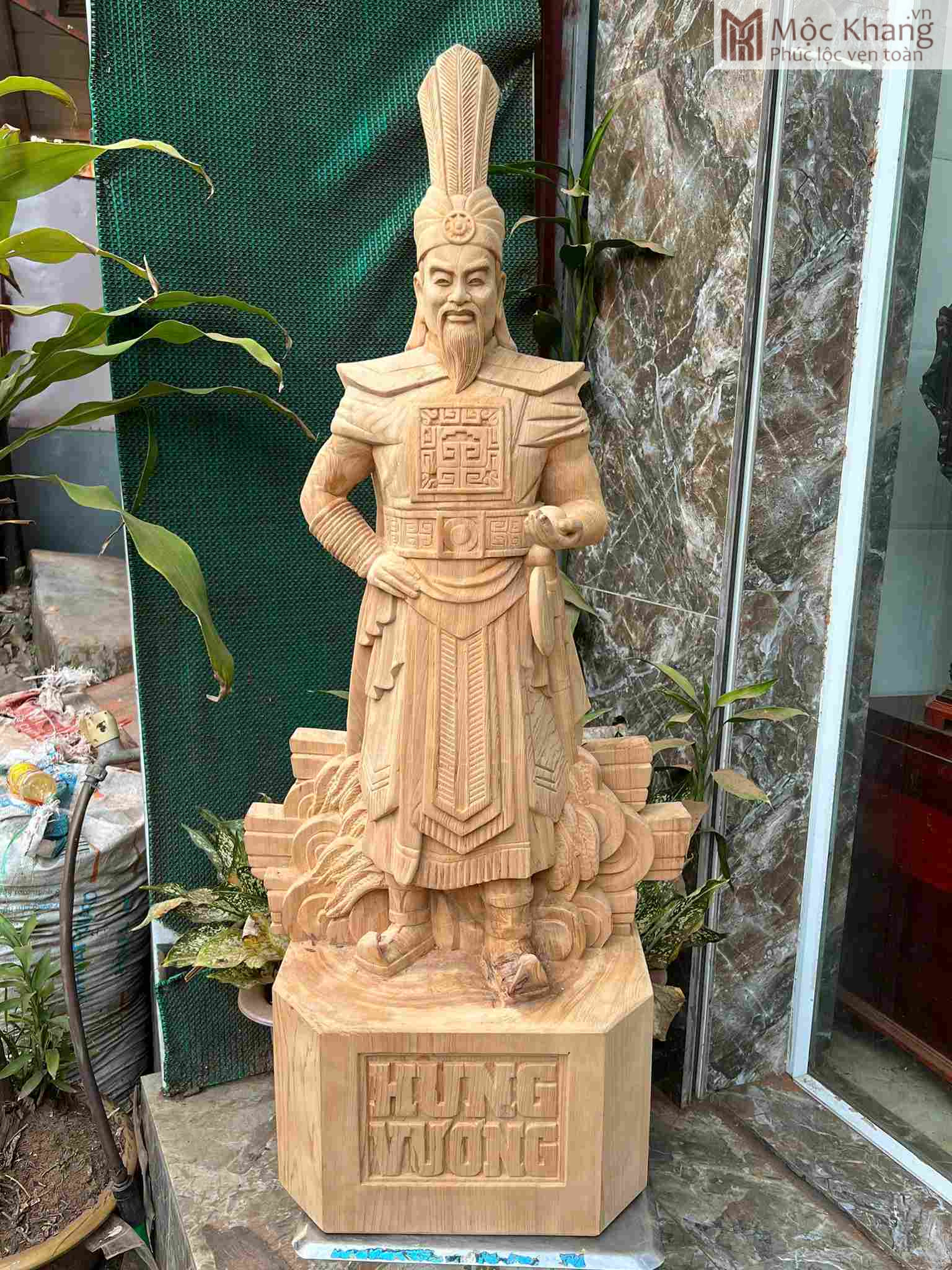 tuong-vua-hung-go-ngoc-am-cao-100-cm (1) Tượng Vua Hùng Gỗ Ngọc Am