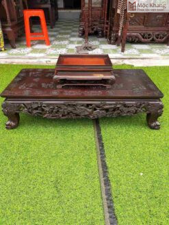 Bàn Trà Tứ Linh Gỗ Gụ Ngang 95 (cm)
