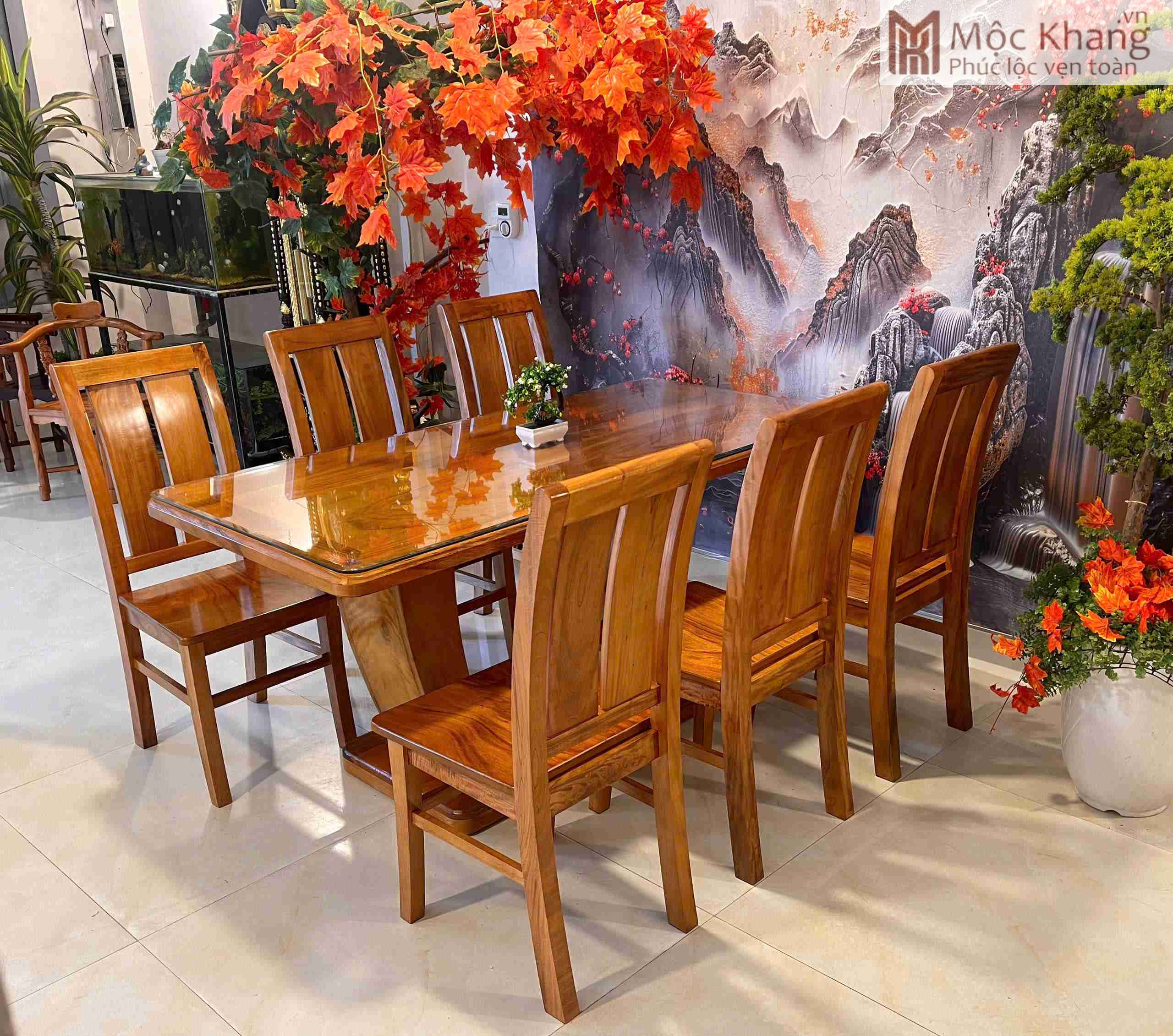 Bộ Bàn Ăn Gỗ Hương Cao 98 (cm) (3)_3 Bo Ban An Go Huong Cao 98 cm 3 3