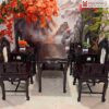 Bộ Bàn Ghế Trường Kỷ Trạm Mai Gỗ Gụ Cao 110 (cm)