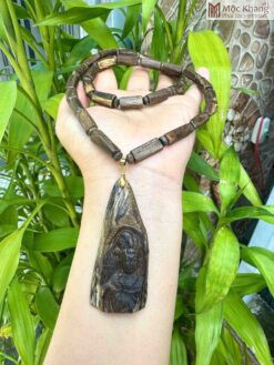 Bộ Vòng Tay Và Mặt Thô Khắc Mẹ Quan Âm
