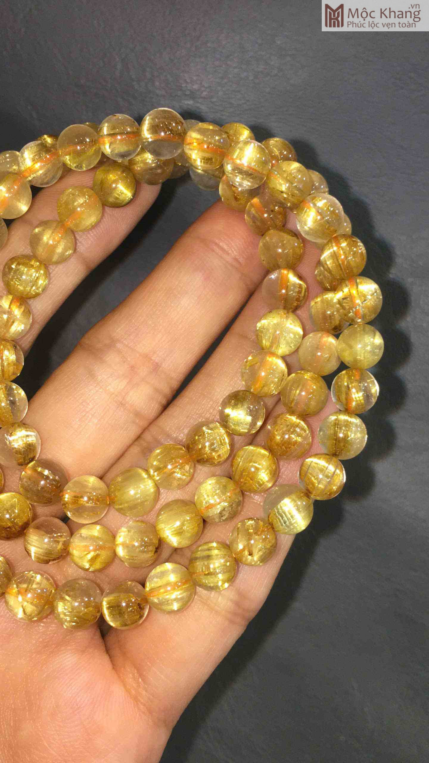 Chuỗi Quấn Thạch Anh Tóc Vàng Hạt 6.6 (mm) (5)_5 Chuỗi Thạch Anh Tóc Vàng Hạt 6.6 (mm)