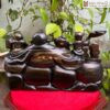 Di Lặc Tam Phúc Gỗ Mun Hoa Ngang 42 (cm)