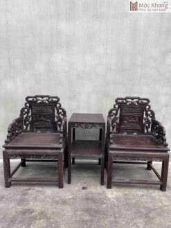 Ghế Vách Bộ 3 Món Gỗ Lim Cao 98 (cm)