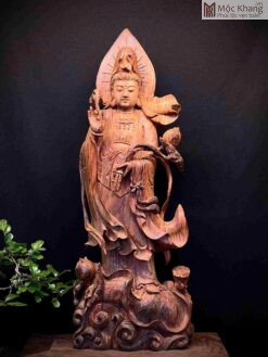 Phật Quan Âm Gỗ Trắc Cao 51 (cm)