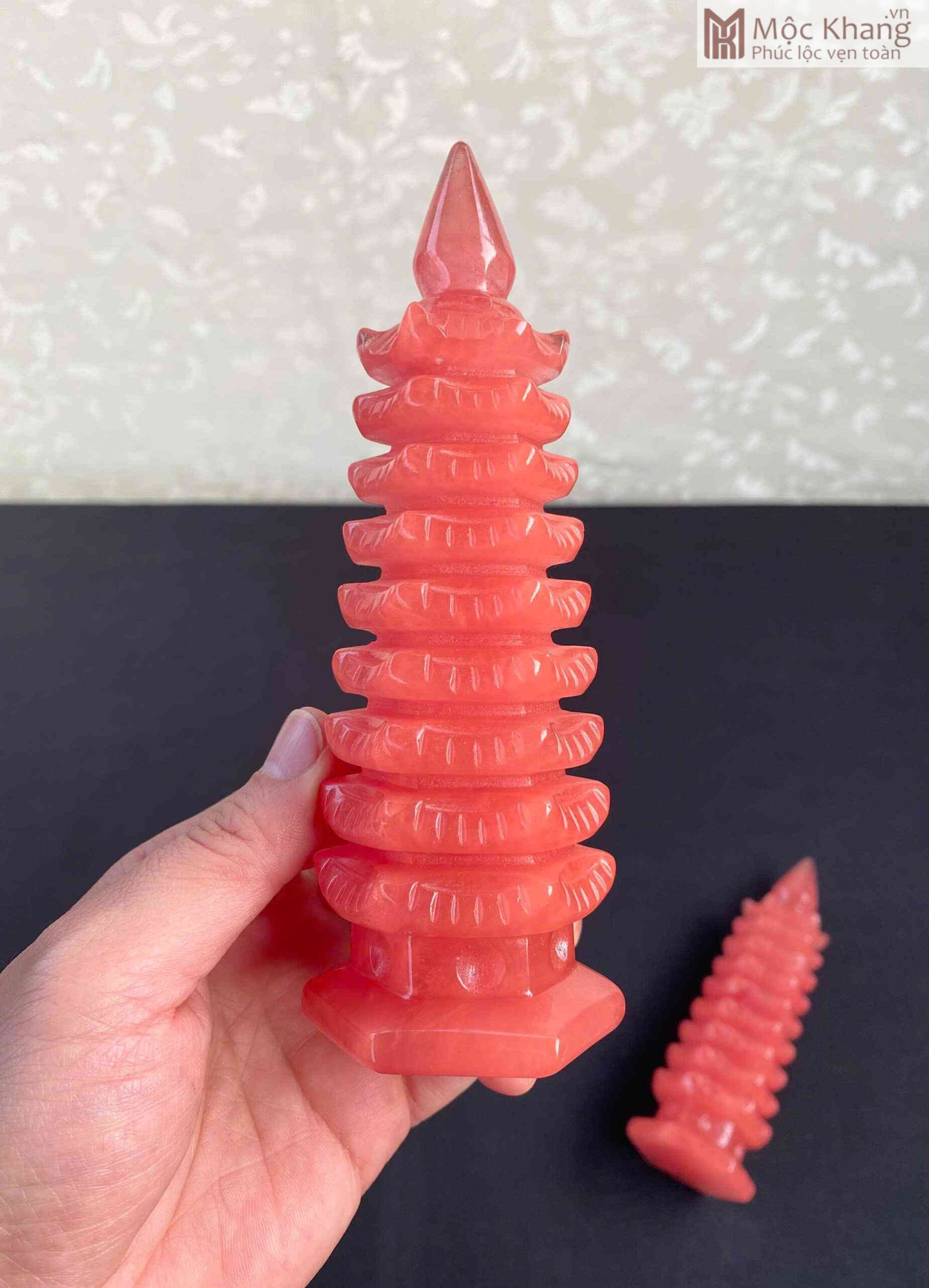 Tháp Văn Xương 9 Tầng Đá Thủy Tinh Đỏ Cao 15.8 (cm) (3)_3 Tháp Văn Xương 9 Tầng Đá Thủy Tinh Đỏ Cao 15.8 (cm)