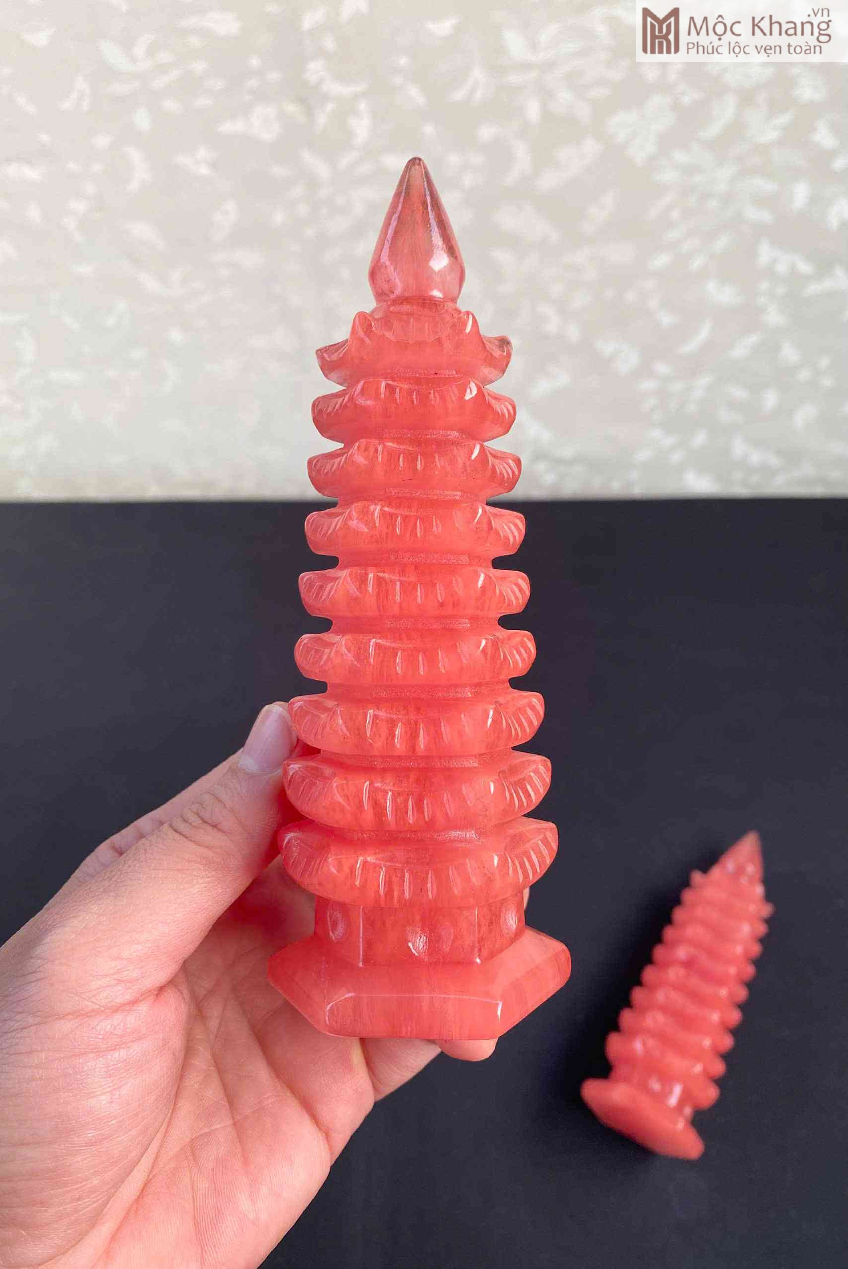 Tháp Văn Xương 9 Tầng Đá Thủy Tinh Đỏ Cao 15.8 (cm) (4)_4 Tháp Văn Xương 9 Tầng Đá Thủy Tinh Đỏ Cao 15.8 (cm)