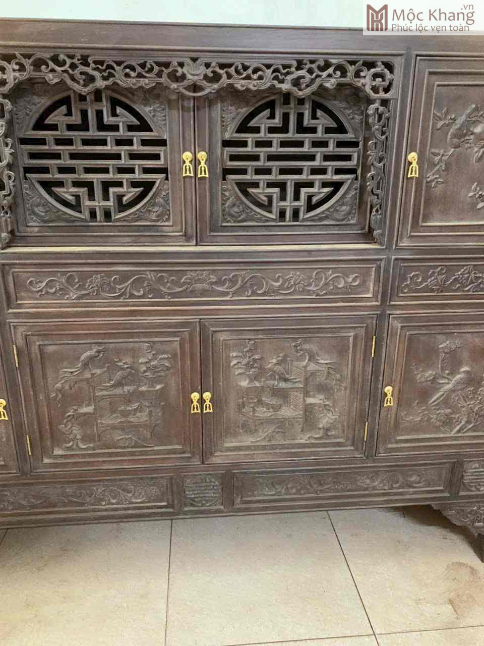 Tủ Trạm Huế Gỗ Lim Cao 160 (cm) (4)_4 Tủ Trạm Huế Gỗ Lim Cao 160 (cm)