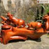 Tượng Gia Đình Trâu Gỗ Hương Ngang 65 (cm)