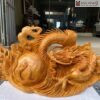 Tượng Nhất Long Nhả Ngọc Gỗ Xá Xị Cao 29 (cm)