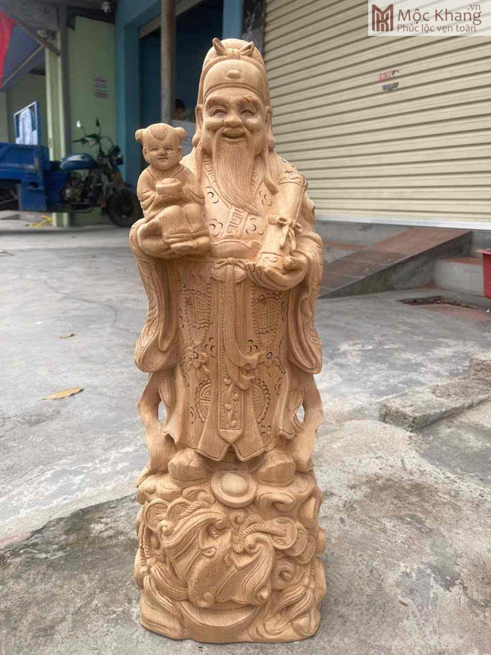 Tượng Phúc Lộc Thọ Gỗ Ngọc Am Cao 60 (cm) (4)_4
