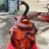 Tượng Rắn Gỗ Trắc Đỏ Đen Cao 34 (cm)
