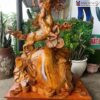Tượng Song Mã Uyên Ương Gỗ Hương Cao 107 (cm)