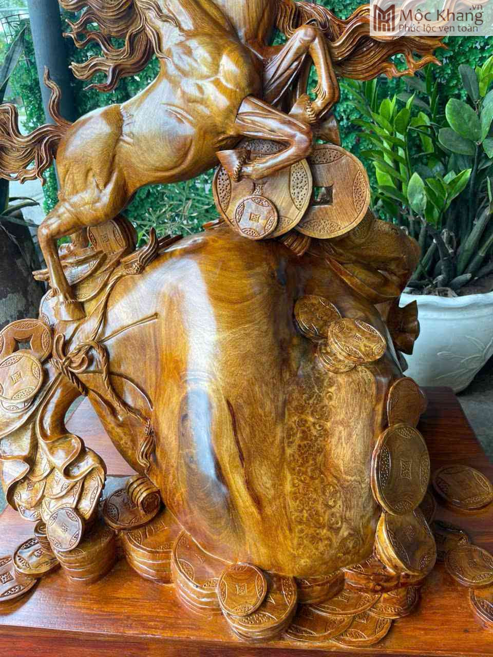 Tượng Song Mã Uyên Ương Gỗ Hương Cao 107 (cm) (3)_3 Tuong Song Ma Uyen Uong Go Huong Cao 107 cm 3 3