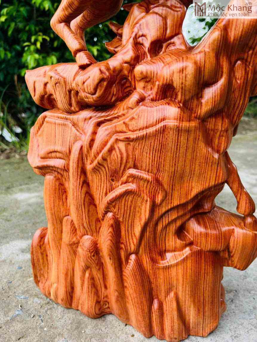 Tượng Song Mã Uyên Ương Gỗ Hương Cao 40 (cm) (4)_4 Tượng Song Mã Uyên Ương Gỗ Hương Cao 40 (cm)