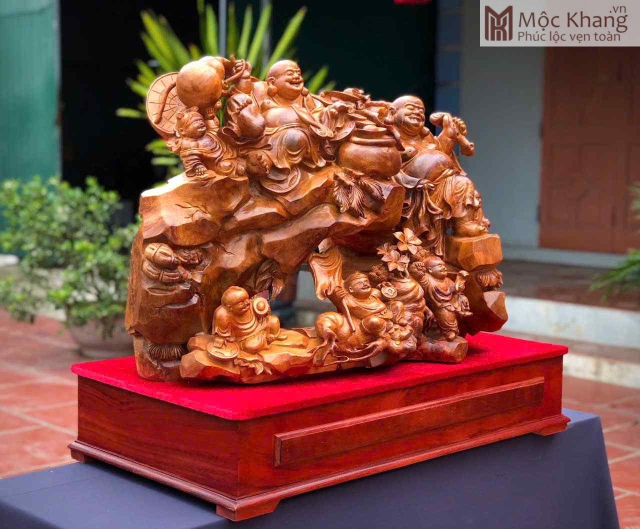 Tượng Song Phúc Gỗ Hương Cao 70 (cm) (2)_2 Tượng Song Phúc Gỗ Hương Cao 70 (cm)