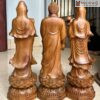 Tượng Tam Thánh Phật Gỗ Bách Xanh Cao 30(cm)