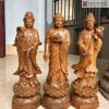Tượng Tam Thánh Phật Gỗ Bách Xanh Cao 30(cm)