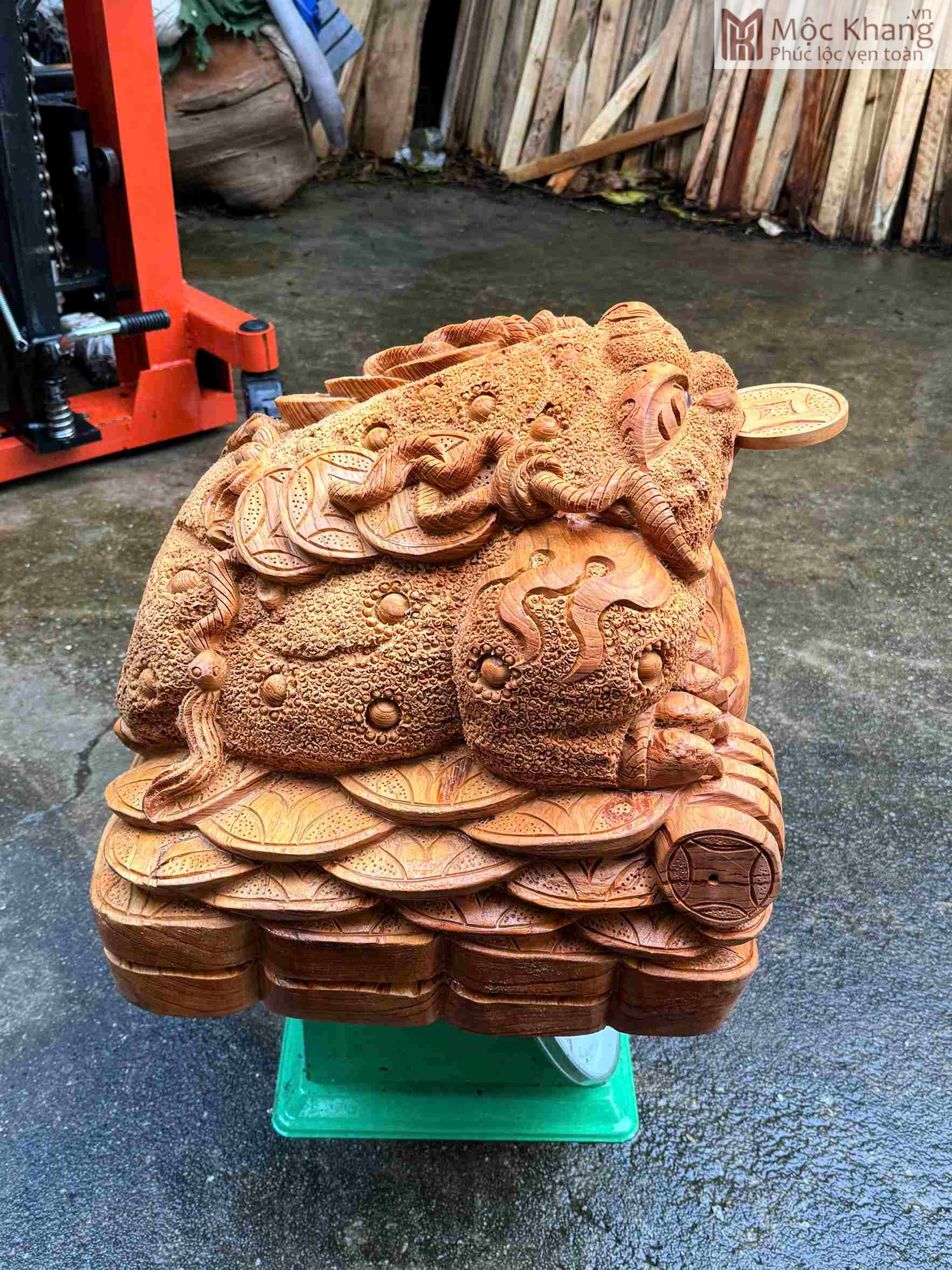 Tượng Thiềm Thừ Ngậm Ngọc Gỗ Ngọc Am Cao 58 (cm) (5)_5