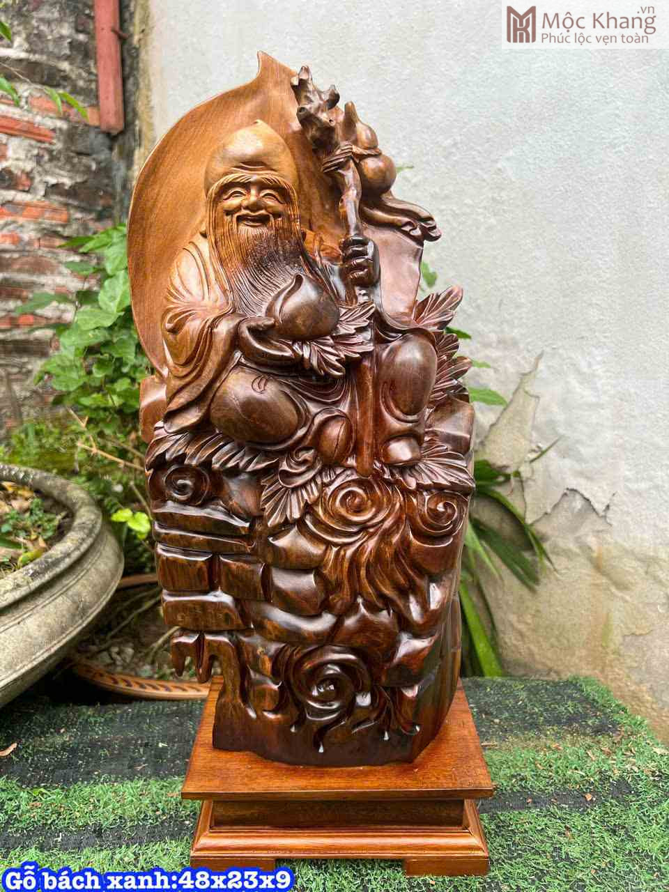 Tượng Thọ Tiên Gỗ Bách Xanh Cao 48 (cm) (5)_5 Tượng Thọ Tiên Gỗ Bách Xanh Cao 48 (cm)