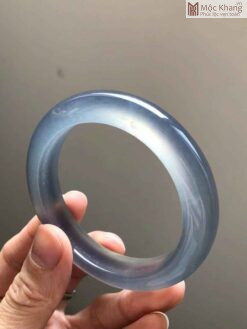 Vòng Mã Não Bông Tuyết Ánh Xanh Ni 58 (mm)