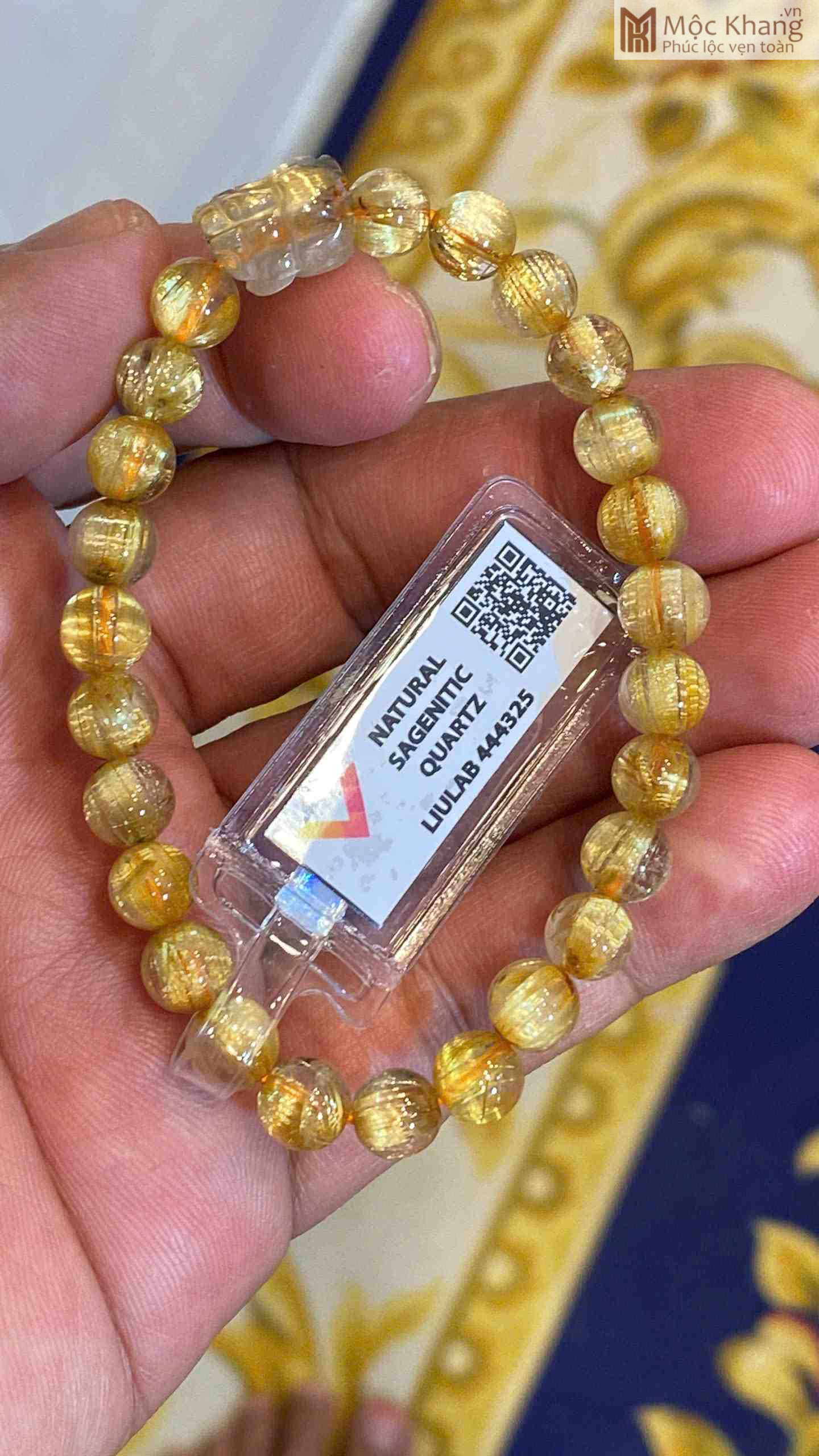 Vòng Thạch Anh Tóc Vàng Mix Tỳ Hưu Hạt 7.2 (mm) (1)_1 Vòng Thạch Anh Tóc Vàng Mix Tỳ Hưu Hạt 7.2 (mm)