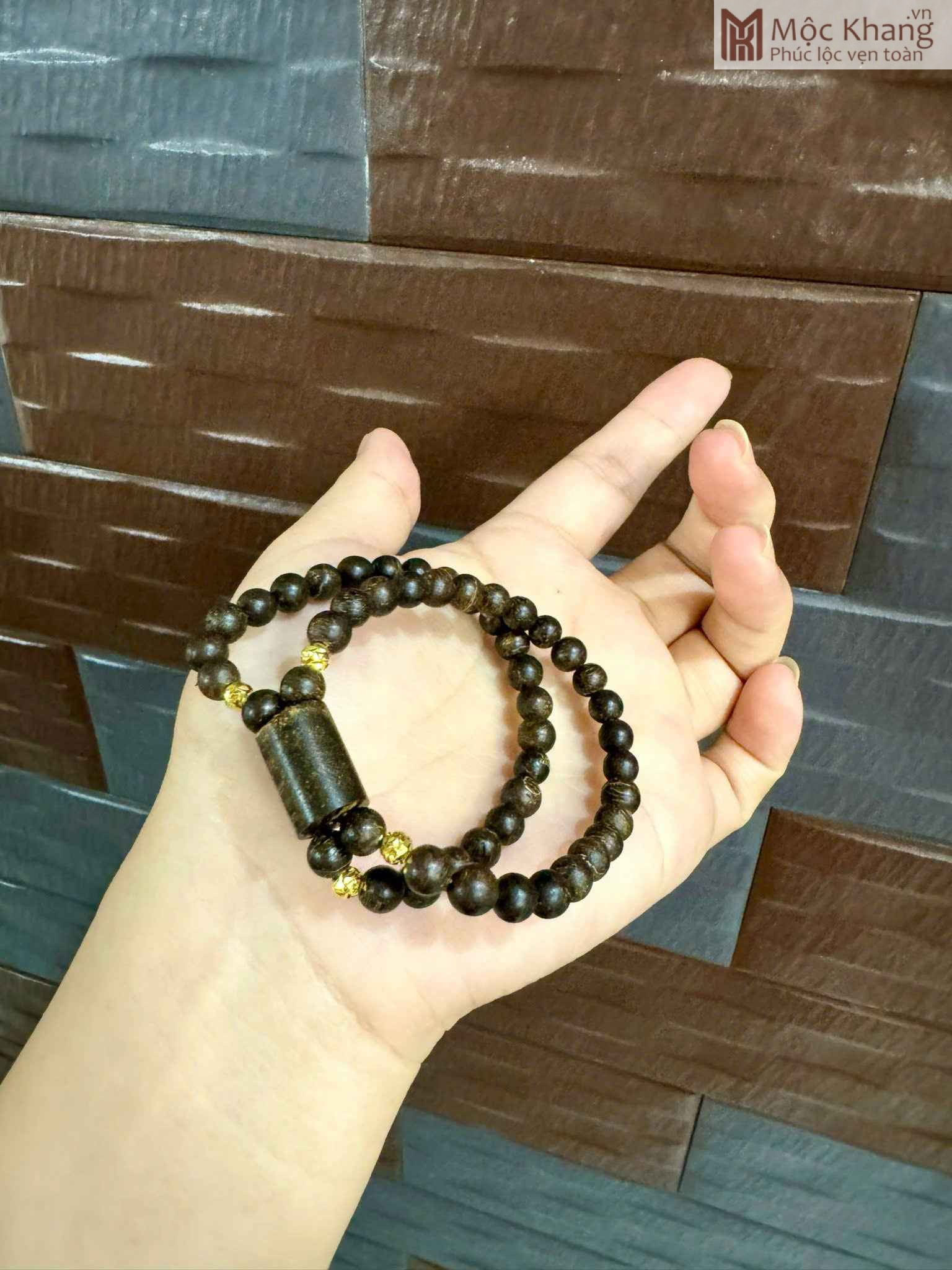 Vòng Trầm 2 Vòng Mix Bi Vàng 18K (2)_2 Vòng Trầm 2 Vòng Mix Bi Vàng 18K