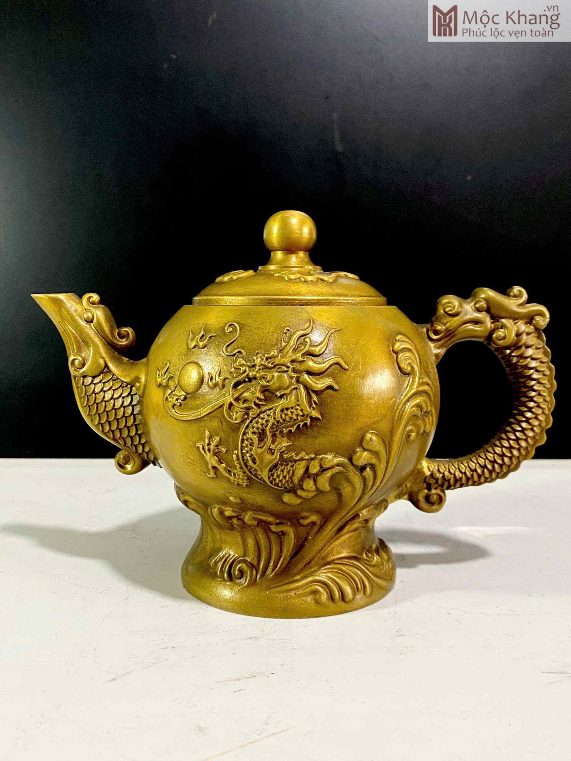 Ấm Rồng Đồng Nguyên Chất Cao 13 (cm) (1)_1 Ấm Rồng Đồng Nguyên Chất Cao 13 (cm)