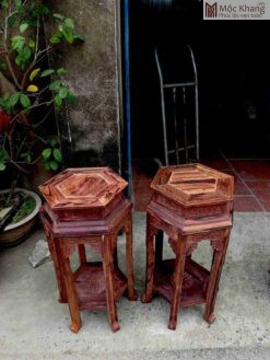 Đôn Lục Giác Gỗ Cẩm Cao 70 (cm)