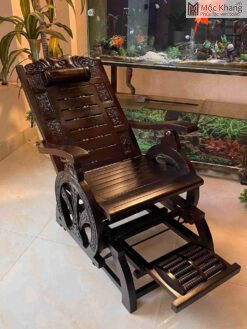 Ghế Đu Đưa Gỗ Gõ Đỏ Cao 117 (cm)