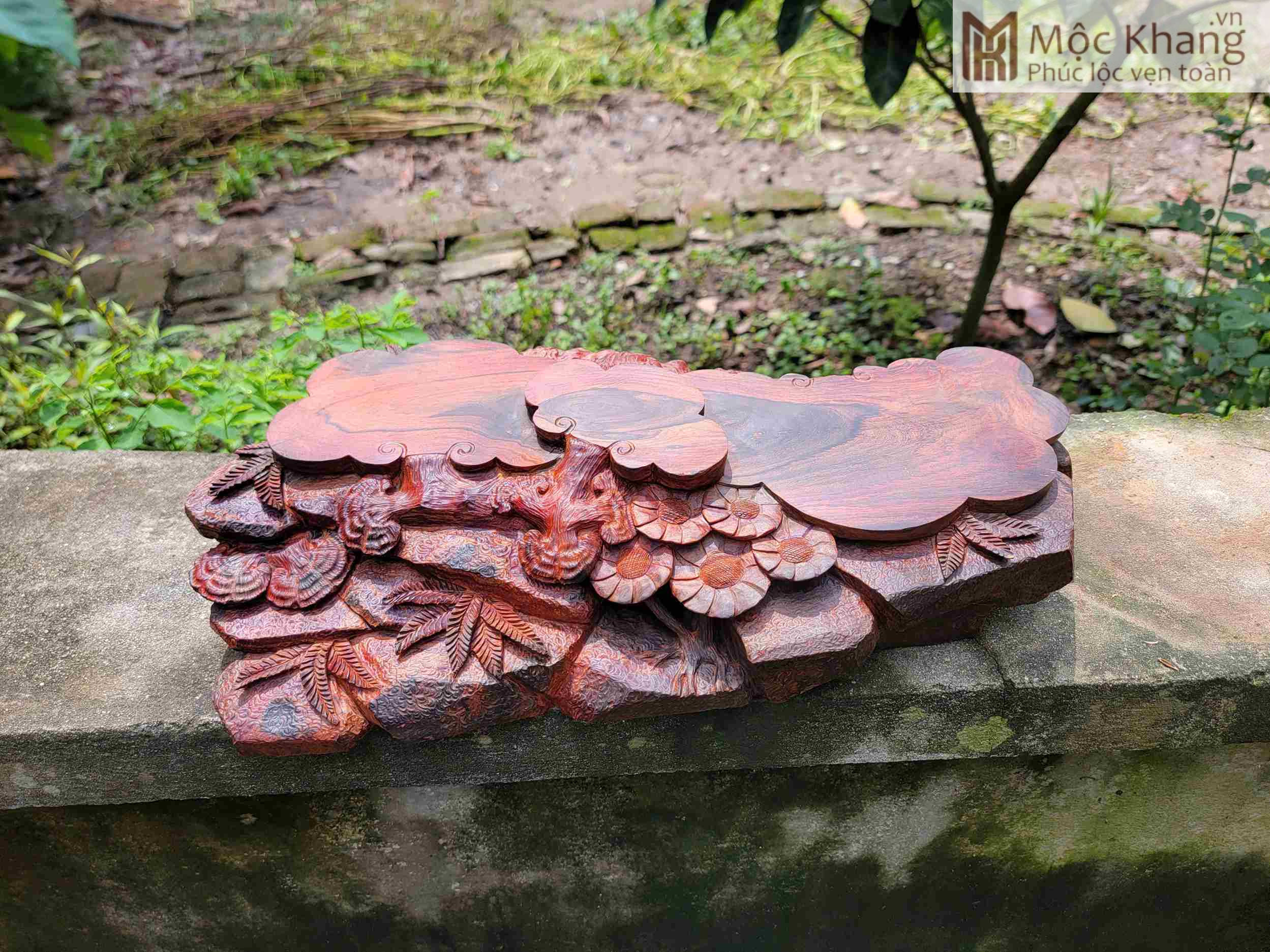 Khay Trà Gỗ Trắc Nguyên Khối Cao 10 (cm) (3)_3